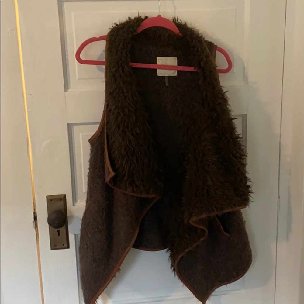Brown furry vest
